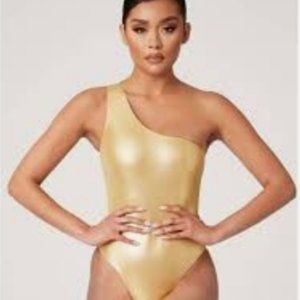 Meshki Gold metallic bathing suit